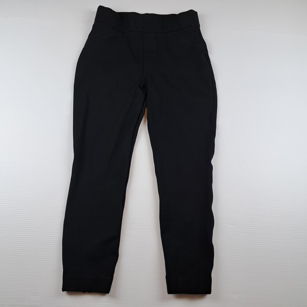 Spanx Pants Womens Medium Black Ponte Slim Pull On Ankle Shaping Career Perfect